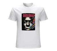 Miles Davis Herrenmode Men's T-Shirt Unisex White Cotton Print Tee Shirts M