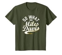 Miles Davis, So What Collegiate Script, 1959 T-Shirt, Enfant, Olive, 4 Ans