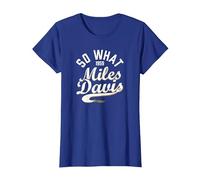 Miles Davis, So What Collegiate Script, 1959 T-Shirt, Femme, Bleu Royal, XS