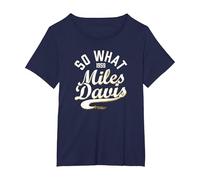 Miles Davis, So What Collegiate Script, 1959 T-Shirt, Femme Grandes Tailles, Bleu Marine, 5X