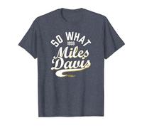 Miles Davis, So What Collegiate Script, 1959 T-Shirt, Homme, Bleu Chiné, 6XL