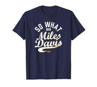 Miles Davis, So What Collegiate Script, 1959 T-Shirt, Homme, Bleu Marine, S