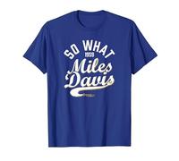Miles Davis, So What Collegiate Script, 1959 T-Shirt, Homme, Bleu Royal, M