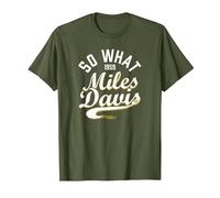 Miles Davis, So What Collegiate Script, 1959 T-Shirt, Homme, Olive, M