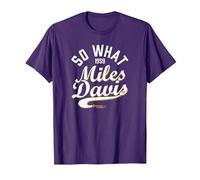 Miles Davis, So What Collegiate Script, 1959 T-Shirt, Homme, Violet, XXL