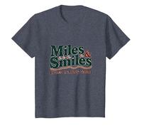 Miles & Smiles : supportrice de Cross Country Mom Running T-Shirt, Enfant, Bleu Chiné, 2 Ans
