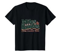 Miles & Smiles : supportrice de Cross Country Mom Running T-Shirt, Enfant, Noir, 3 Ans