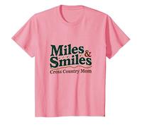 Miles & Smiles : supportrice de Cross Country Mom Running T-Shirt, Enfant, Rose, 2 Ans