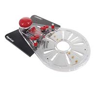 Milescraft 1224 Guide de bord et mortaise - Guide de toupie universel pour bords droits ou cylindriques - Guide à mortaise intégré - Base décalée bonus