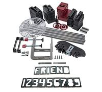 Milescraft 1262 SignPRO Kit de construction de panneaux pour routeurs (métriques) - Lettres horizontales de 64 mm et 34 mm (166 modèles), numéros verticaux de 64 mm et 34 mm (80 modèles) - Embout de