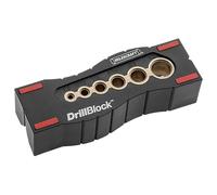 Milescraft 1312 Drill Block Guide de perçage portable, gabarit de perçage avec guides de perçage pour 6 tailles de forets impériaux les plus courantes, accessoire pour outil de perçage de précision