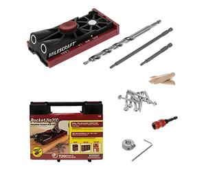 Milescraft 1325 Pocket Jig 200 - Kit complet de gabarit de perçage double pour trous en biais Facile à utiliser, guide de perçage de poche, gabarit de vis avec tous les accessoires.