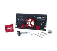 Milescraft 1342 Euro Gabarit de charnière dissimulée avec guide de perçage pour armoires encadrées et sans cadre Guide de perçage en métal pour trous de charnière parfaits Embout Forstner de 35 mm