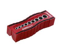Milescraft 1385 DrillBlock+ Guide de perçage métrique portable, gabarit de perçage avec guides de perçage pour 9 tailles de forets les plus courantes, accessoire pour outil de perçage de précision