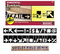 Milescraft 2207 3,8 cm et 6,3 cm Flèche et symboles pour Sign PRO & Sign Crafter Jig - Panneaux en bois personnalisés avec symboles supplémentaires - 26 pièces.