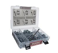 Milescraft Kit de vis à poche 350 pièces, Vis auto-taraudeuses T20 en forme d'étoile zinguées, Argenté, 1 pounds, 5 x 8 x 2 inches