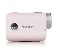 Mileseey Télémètre de Golf de Poche Interrupteur Inclinaison, Vibration Impulsion de Verrouillage du Drapeau de 0,1 Seconde, IP65, Rechargeable 1000 Yards, Vue Grand Angle 7,5°, Mesure Balayage, Rose