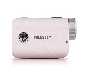 Mileseey Télémètre de Golf de Poche Interrupteur Inclinaison, Vibration Impulsion de Verrouillage du Drapeau de 0,1 Seconde, IP65, Rechargeable 1000 Yards, Vue Grand Angle 7,5°, Mesure Balayage, Rose