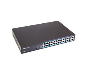 Milesight Switch PoE industriel 400 W | Switch Ethernet PoE+ 24 ports pour réseaux industriels MS-S0224-GL