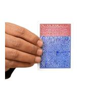 MilesMagic Carte de magicien à changement de couleur | Carte illusion de gros plan très visuel | pour la magie de rue ou les tours de magie sur scène | 1 seule carte (bleu à rouge)