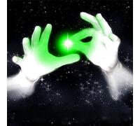 MilesMagic Lot de 2 embouts lumineux magiques pour pouce | Lumières de partout | Lumières de flash faciles à faire de n'importe où en gros plan Routines Illusion de doigt Tour de magie (vert)