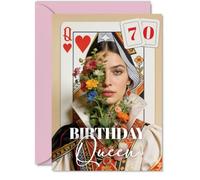 Milestone Carte d'anniversaire 70 ans Motif reine de cœurs