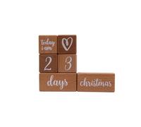 Milestones Blocks - Ensemble de de l'âge en bois, accessoires de mémoire mensuels mignons | Design lisse gravé qui aide à capturer les étapes de croissance, parfait pour les photos de chambre