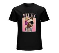 Miley Cirus Vintage 90S Style Hannah Montana Fan Men's T-Shirt Unisex Black Cotton Print Tee Shirts 3XL