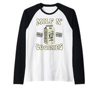 Milf Cookies Milk Homemade Baked Fresh Funny Adult Humor Manche Raglan