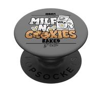 Milf Cookies Milk Homemade Baked Fresh Funny Adult Humor PopSockets PopGrip Adhésif
