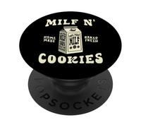 Milf Cookies Milk Homemade Baked Fresh Funny Adult Humor PopSockets PopGrip Adhésif