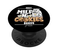 Milf Cookies Milk Homemade Baked Fresh Funny Adult Humor PopSockets PopGrip Adhésif