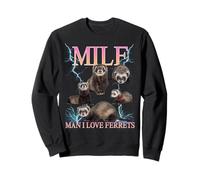 Milf Man I Love Ferrets Funny Ironic Acronym Joke Sweatshirt
