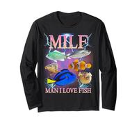 Milf Man I Love Fish Funny Ironic Acronym Joke Manche Longue