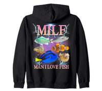 Milf Man I Love Fish Funny Ironic Acronym Joke Sweat à Capuche