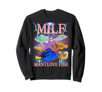 Milf Man I Love Fish Funny Ironic Acronym Joke Sweatshirt