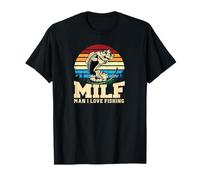 Milf Man I Love Fishing Funny Rétro T-Shirt