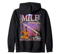 Milf Man I Love Flutes Funny Ironic Acronym Joke Sweat à Capuche