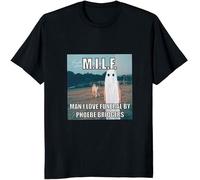 Milf Man I Love Funeral by Phoebe Bridgers Tees T-Shirt Funny Quote Unisex Tee 100% Cotton Summer Style T-Shirt Black Hemden(X-Large)