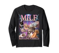 Milf Man I Love Furballs Funny Ironic Acronym Joke Manche Longue