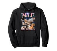 Milf Man I Love Furballs Funny Ironic Acronym Joke Sweat à Capuche