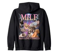 Milf Man I Love Furballs Funny Ironic Acronym Joke Sweat à Capuche