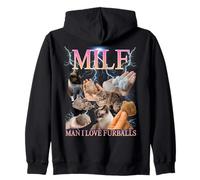 Milf Man I Love Furballs Funny Ironic Acronym Joke Sweat à Capuche