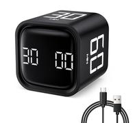 Milgeo Minuteur de Détection de Gravité Pomodoro Outil de Gestion du Temps pour Les adhérences, Le Travail, Le Bureau, l'étude, Les tâches, Les Enfants, la Cuisine, Le Sport (Noir)