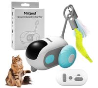 Milgeol Teazys Turbo Tail 3.0 Jouet pour Chat en Forme de Queue Turbo avec télécommande Intelligente - Jouet électrique interactif Rechargeable par Type-C avec Plumes (1 x Bleu)