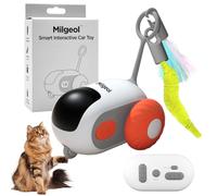Milgeol Teazys Turbo Tail 3.0 Jouet pour Chat en Forme de Queue Turbo avec télécommande Intelligente - Jouet électrique interactif Rechargeable par Type-C avec Plumes (1 x Orange)