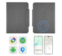MiLi Étui Passeport avec Apple & Google Localiser, Traceur de Passeport Intelligent avec Suivi de localisation, Protection RFID et Charge sans Fil, Accessoire de Voyage, Gris