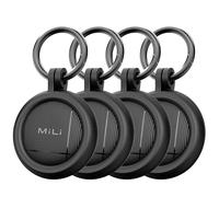 MiLi LiTag Duo Traceur Localisateur D’Objets Bluetooth, Compatible avec Apple et Android Localiser, pour Valises/Portefeuilles/Clés/Sacs/Bagages, Batterie Remplaçable, 4 Pack