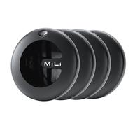 MiLi MiTag Duo Lot de 4, Traceur Bluetooth sans abonnement pour iOS et Android, Compatible avec Apple Localiser ou Android Localiser, localisateur de clés et Bagages, IP67, Pile CR2032