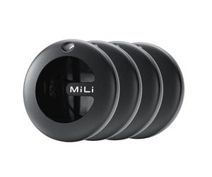 MiLi MiTag Duo Lot de 4, Traceur Bluetooth sans abonnement pour iOS et Android, Compatible avec Apple Localiser ou Android Localiser, localisateur de clés et Bagages, IP67, Pile CR2032